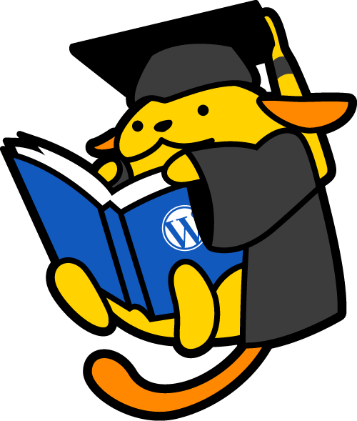 Eduwapuu is wearing a cap and gown and reading a book